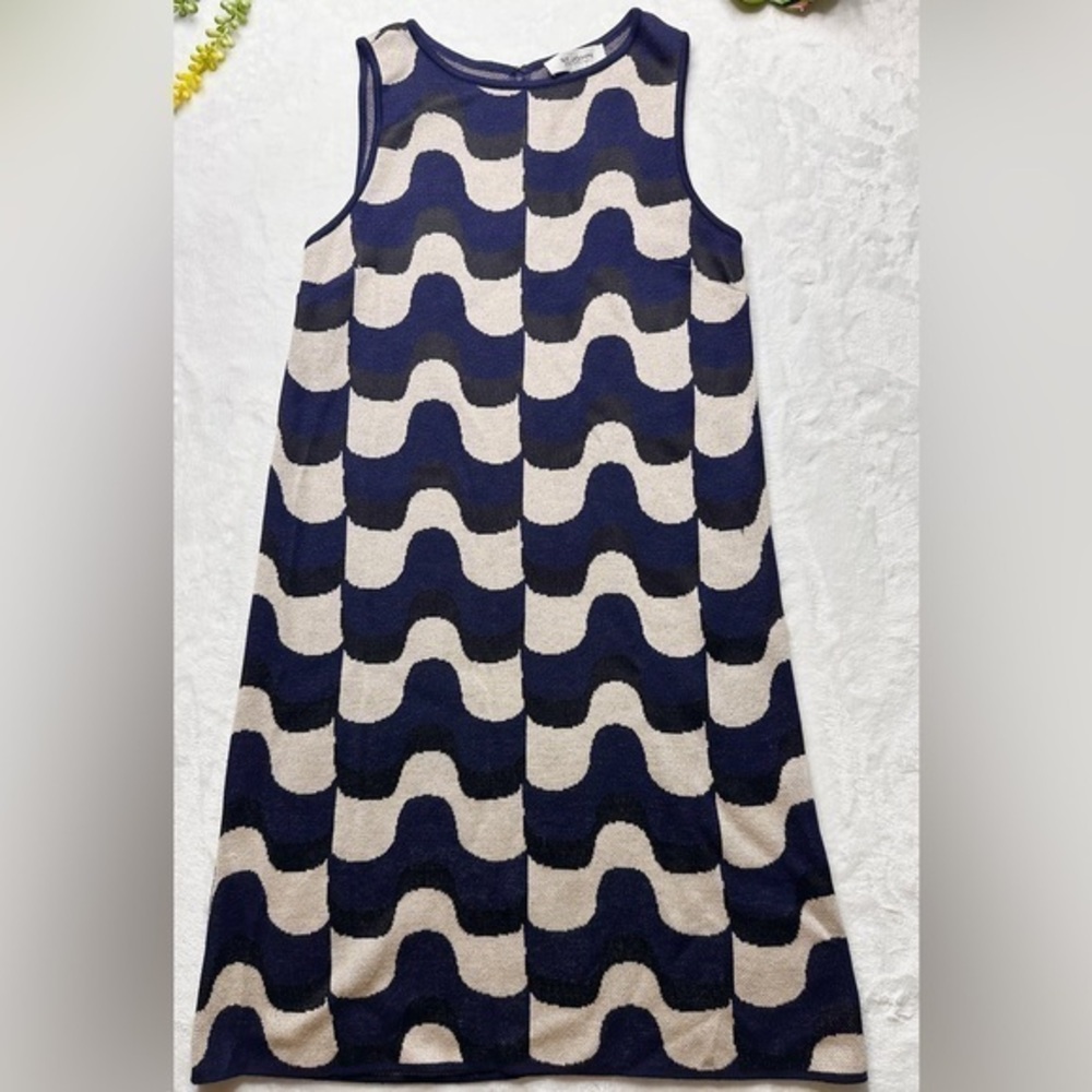 St. John Collection Intarsia Mod Print Sleeveless Wool Blends Knit Dress 4